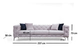 3-seater sofa como light gray