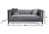 2-seater sofa trendy dark gray