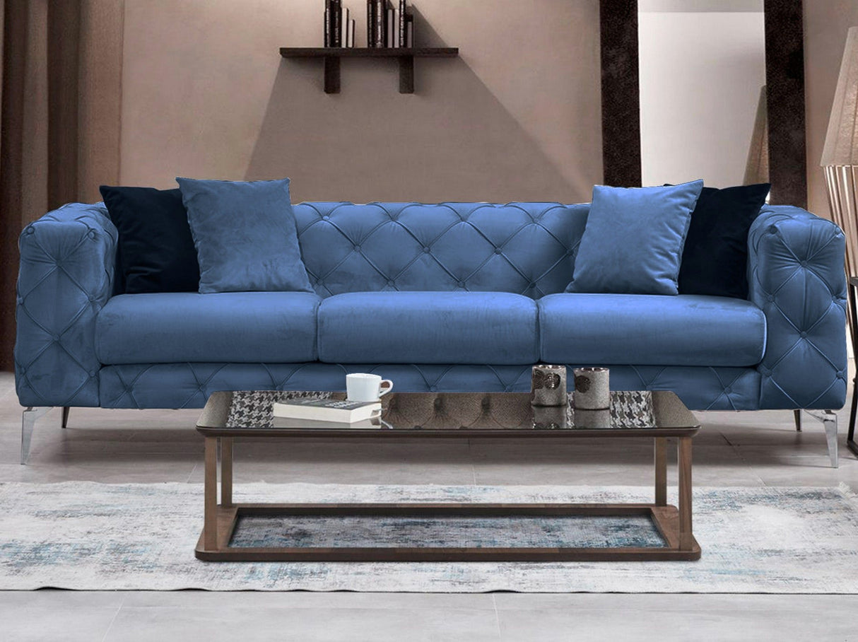 3-seater Bank Como Blue