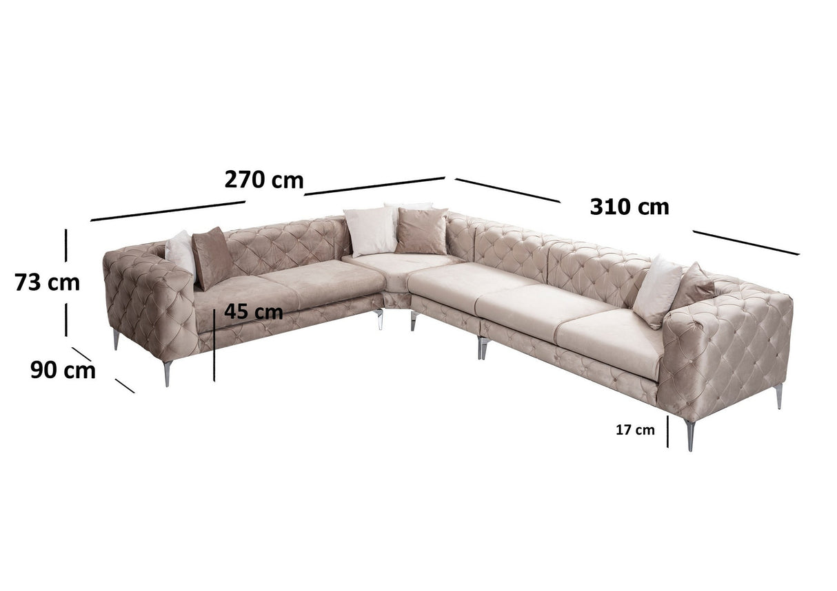 Corner sofa on the left como beige