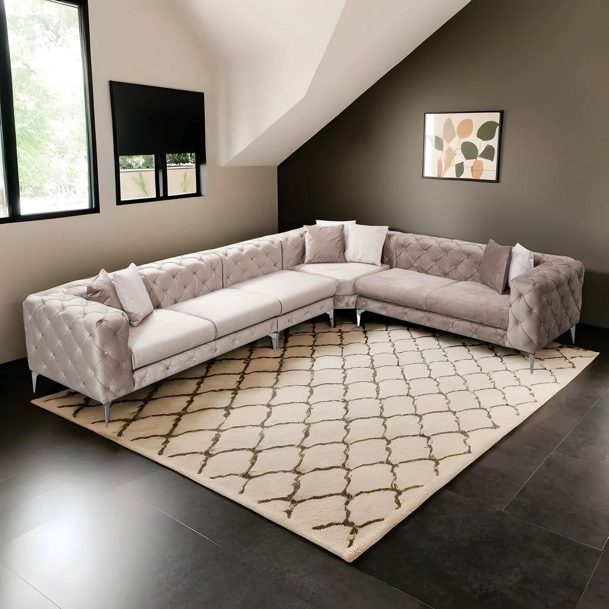 Corner sofa Right Como Beige