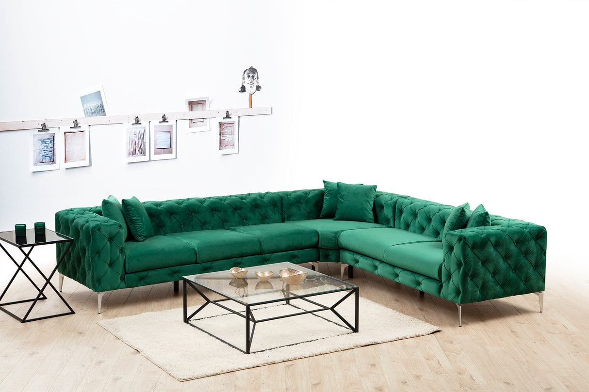 Corner sofa Right Como Green