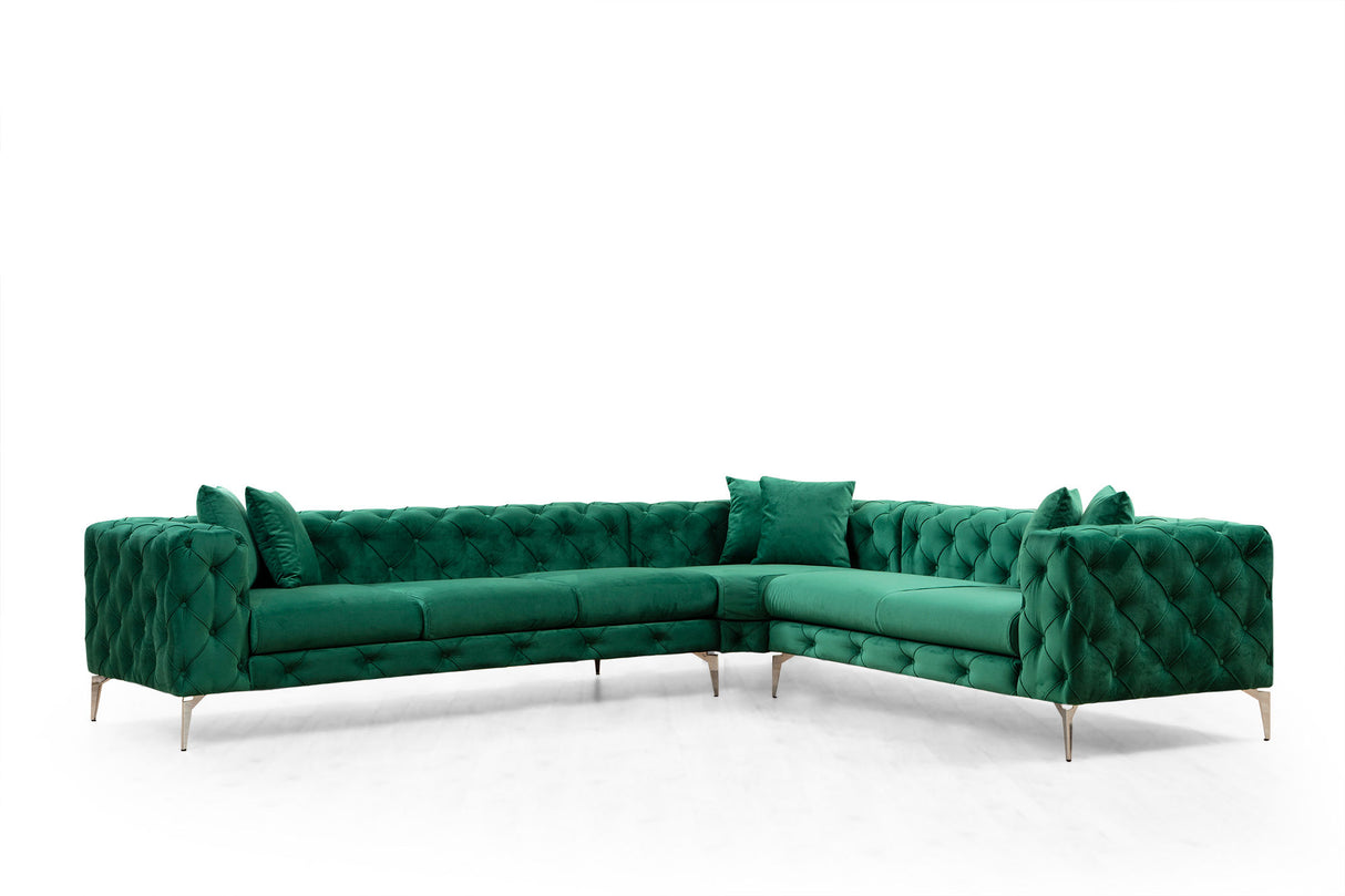 Corner sofa Right Como Green