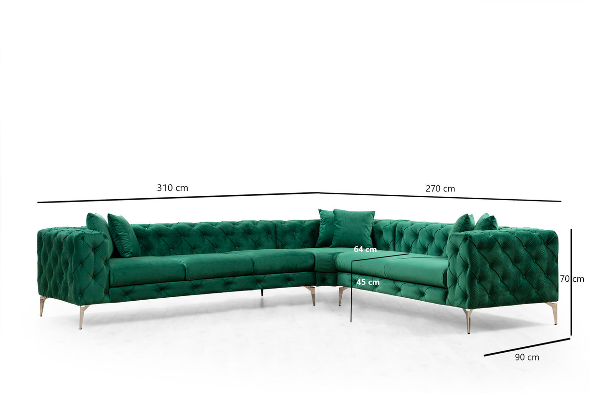 Corner sofa Right Como Green