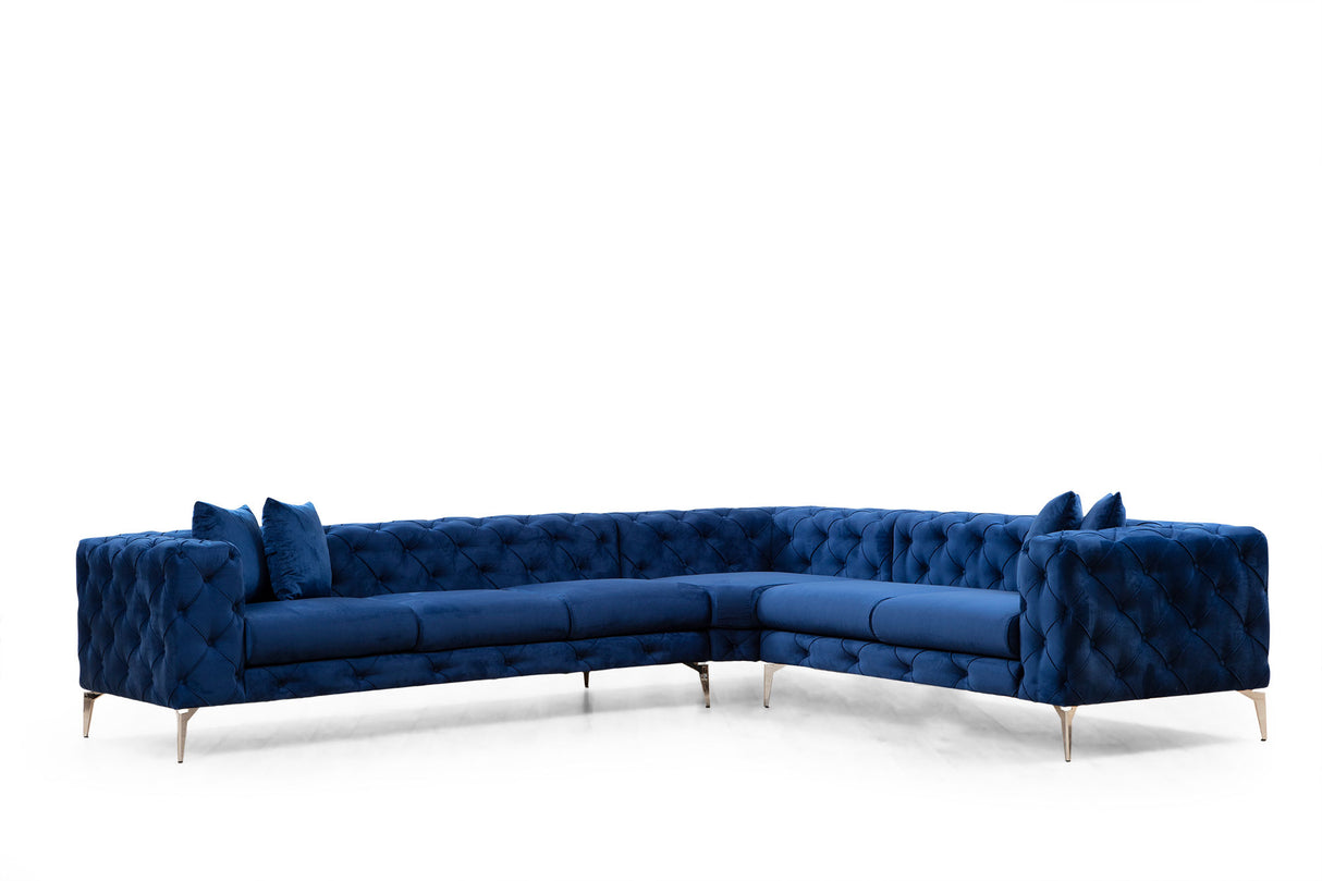 Corner sofa Right Como Navy Blue