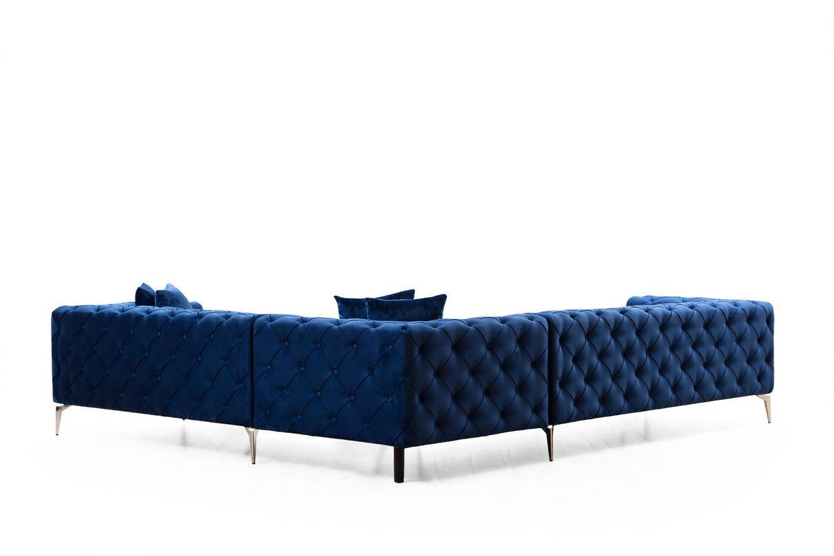 Corner sofa Right Como Navy Blue