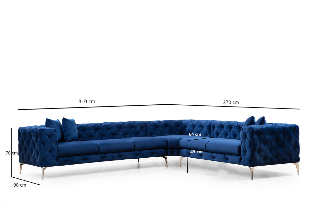 Corner sofa Right Como Navy Blue