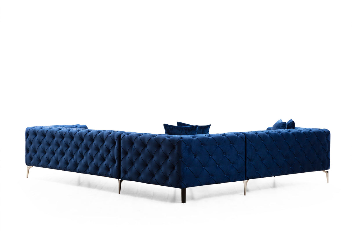 Corner sofa Left Como Navy Blue