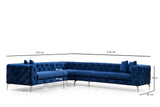 Corner sofa Left Como Navy Blue