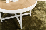 Round coffee table Benja oak veneer