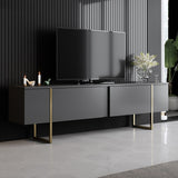 TV furniture luxury anthracite gold melamine 180x50x30 cm