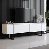 TV furniture luxury white gold melamine 180x50x30 cm