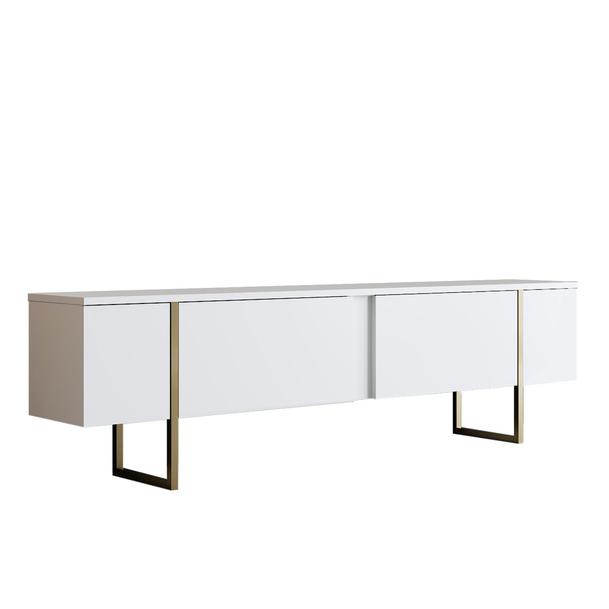 TV furniture luxury white gold melamine 180x50x30 cm