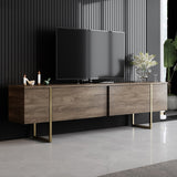 TV furniture luxury walnut gold melamine 180x50x30 cm