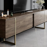 TV furniture luxury walnut gold melamine 180x50x30 cm