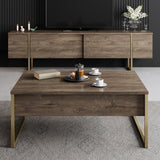 TV furniture luxury walnut gold melamine 180x50x30 cm