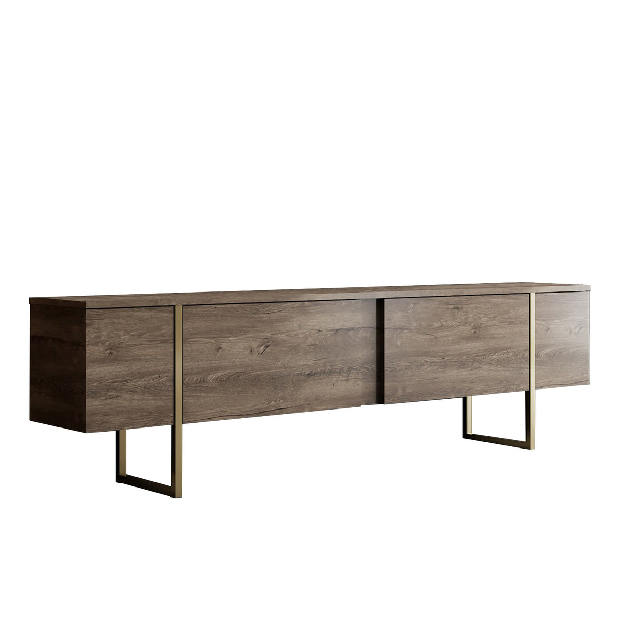 TV furniture luxury walnut gold melamine 180x50x30 cm