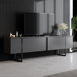 TV furniture luxury anthracite black melamine 180x50x30 cm