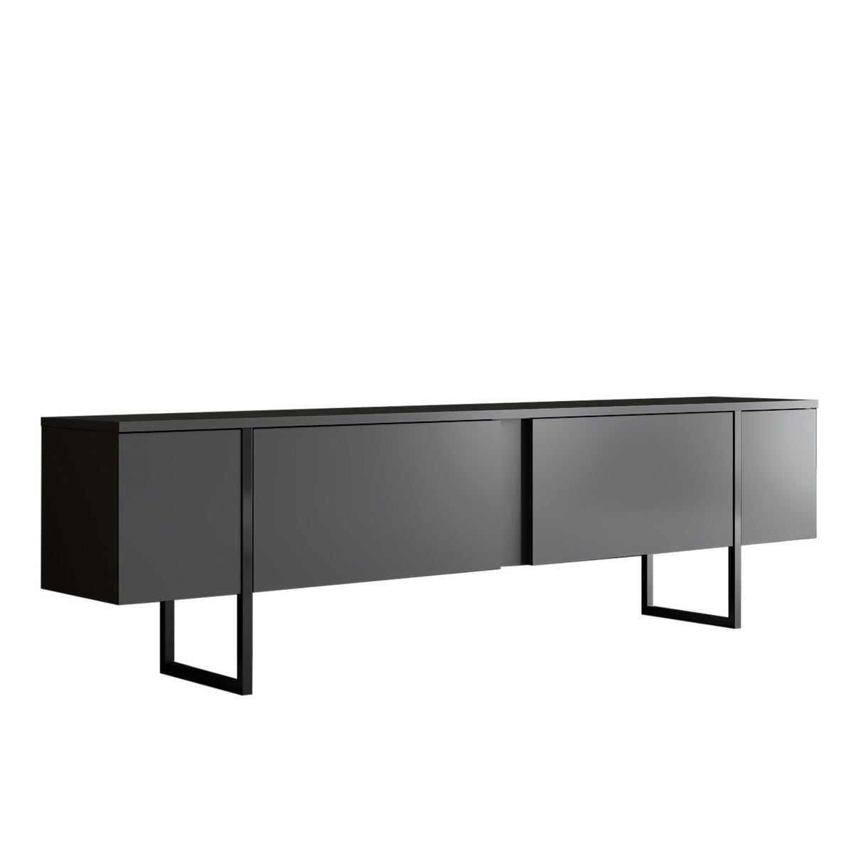 TV furniture luxury anthracite black melamine 180x50x30 cm