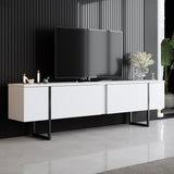 TV furniture luxury white black melamine 180x50x30 cm