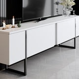 TV furniture luxury white black melamine 180x50x30 cm