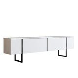 TV furniture luxury white black melamine 180x50x30 cm