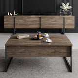 TV furniture luxury walnut black melamine 180x50x30 cm