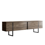 TV furniture luxury walnut black melamine 180x50x30 cm