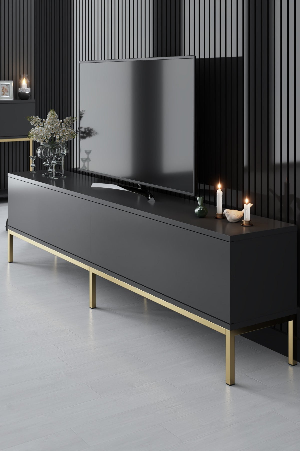 TV furniture lord anthracite gold melamine 180x47x30 cm