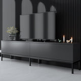 TV Furniture Lord Anthracite Black Melamine 180x47x30 cm