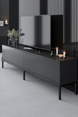 TV Furniture Lord Anthracite Black Melamine 180x47x30 cm