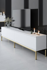 TV furniture Lord white gold melamine 180x47x30 cm