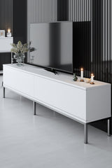 TV furniture Lord white silver melamine 180x47x30 cm