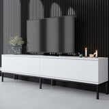 TV furniture Lord black white melamine 180x47x30 cm