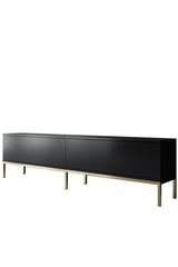 TV furniture Lord black gold melamine 180x47x30 cm