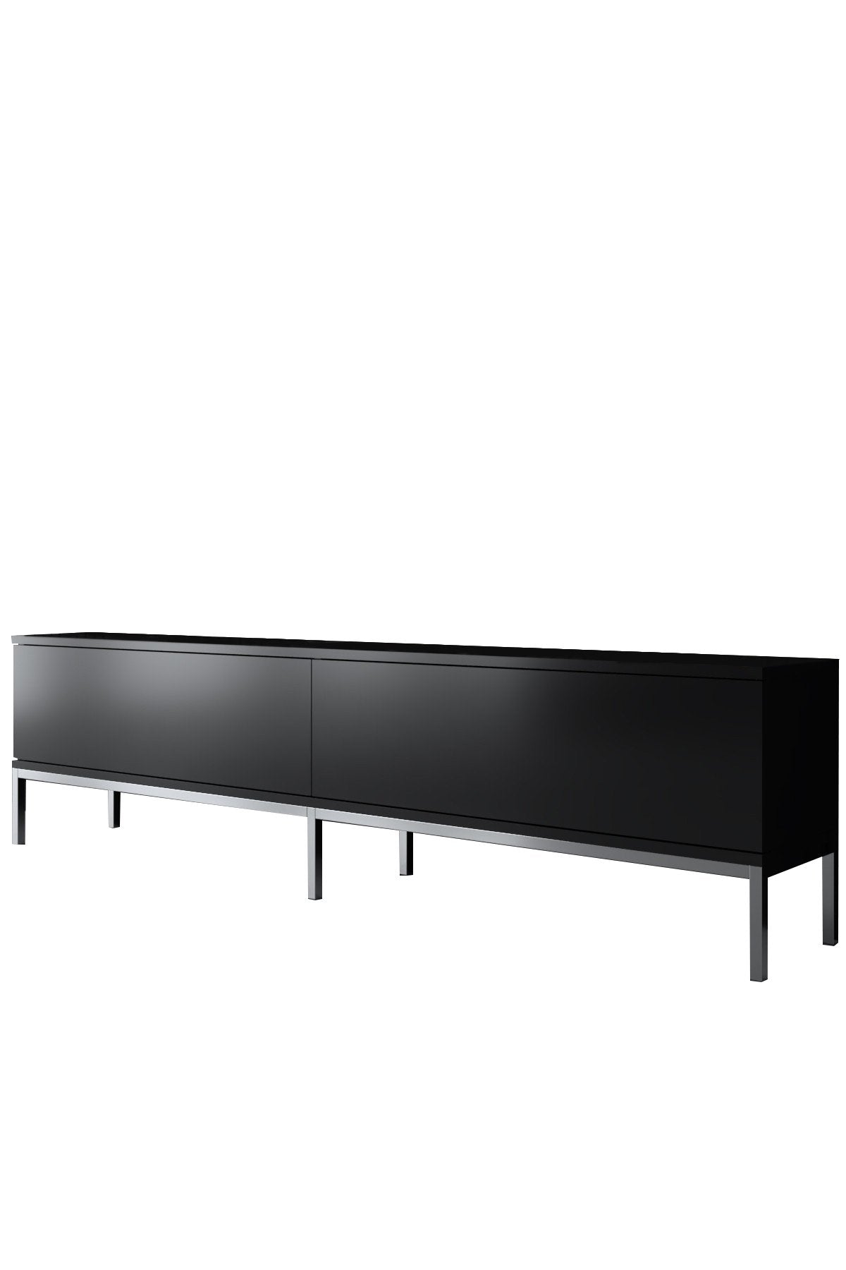 TV furniture Lord black silver melamine 180x47x30 cm