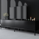 TV furniture lord black melamine 180x47x30 cm