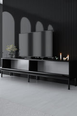 TV furniture lord black melamine 180x47x30 cm