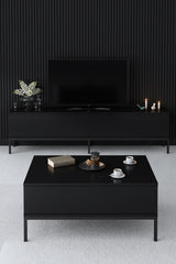 TV furniture lord black melamine 180x47x30 cm