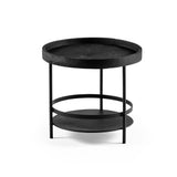 Round Coffee Table Nyla Mango wood Black