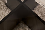 Aris Round Coffee Table 75 cm Tinted Glass - Black Base 