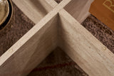 Aris Round Coffee Table 75 cm Glass - Travertine Base 