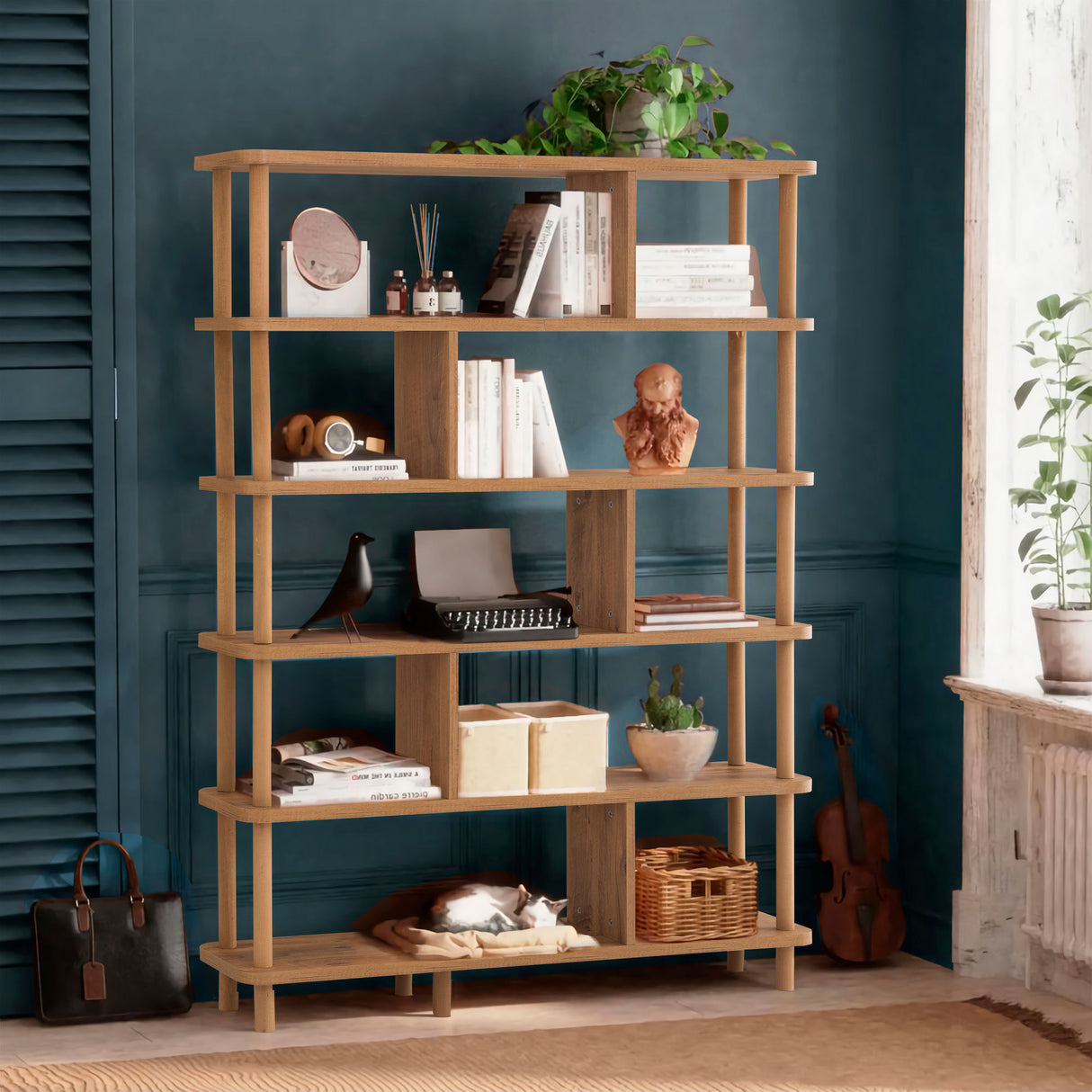 Bookcase Meta Atlantic Pine Melamine 120x168.5x28 cm