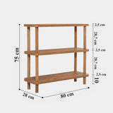 Bookcase step Atlantic pine melamine 80x75x28 cm