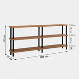 Bookcase Zen Black Atlantic Pine Melamine 180x74.9x35 cm