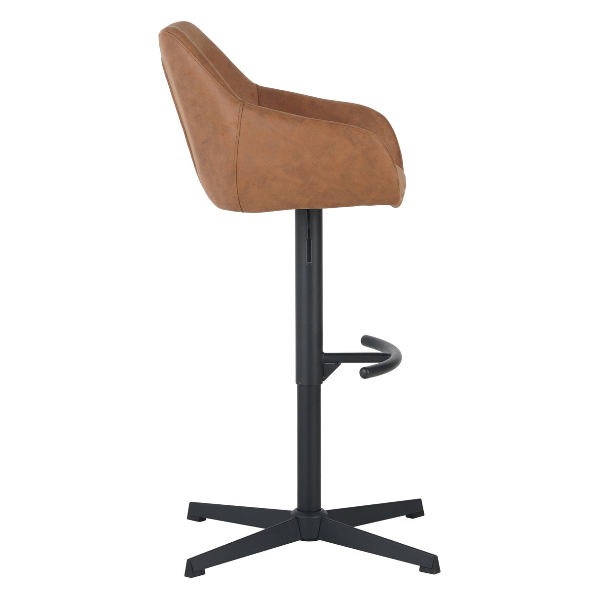 Venom bar stool Anthracite - Industrial rotating bar chair with armrest - Eco -Leer