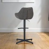 Venom bar stool Anthracite - Industrial rotating bar chair with armrest - Eco -Leer