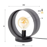Table lamp Fons 1-light round metal black 