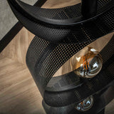 Floor lamp Fons 4-light rings metal black 