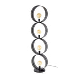 Floor lamp Fons 4-light rings metal black 